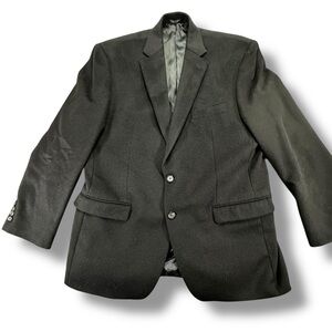 Lauren Ralph Lauren 100% Camel Hair Black 2-Button Blazer Sport Coat 44R